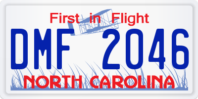 NC license plate DMF2046