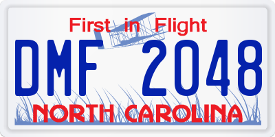 NC license plate DMF2048