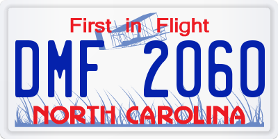 NC license plate DMF2060