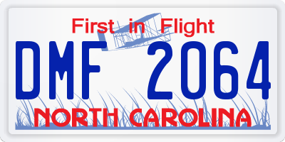 NC license plate DMF2064