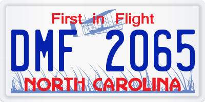 NC license plate DMF2065