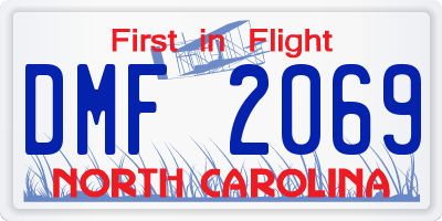 NC license plate DMF2069