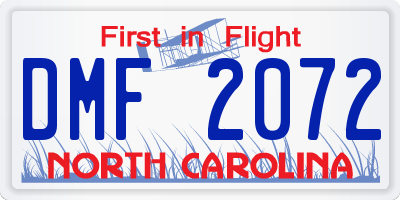 NC license plate DMF2072