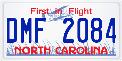 NC license plate DMF2084