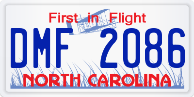 NC license plate DMF2086