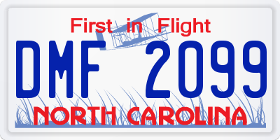 NC license plate DMF2099