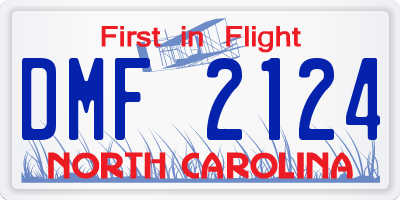 NC license plate DMF2124