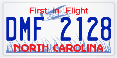 NC license plate DMF2128