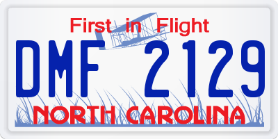 NC license plate DMF2129