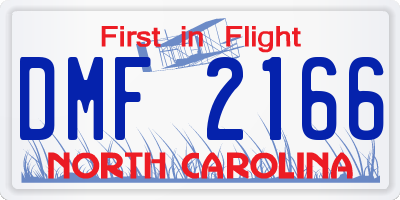 NC license plate DMF2166