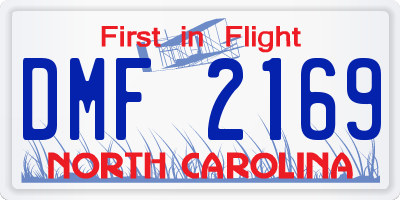 NC license plate DMF2169