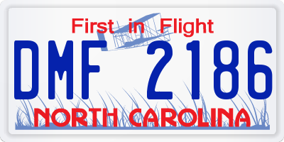 NC license plate DMF2186