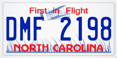 NC license plate DMF2198