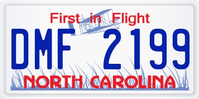NC license plate DMF2199