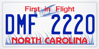 NC license plate DMF2220