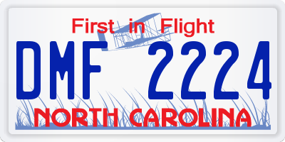 NC license plate DMF2224