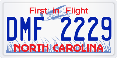 NC license plate DMF2229