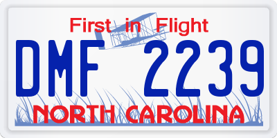 NC license plate DMF2239
