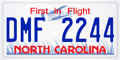 NC license plate DMF2244
