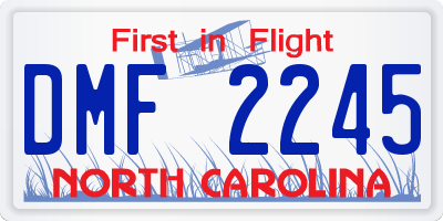 NC license plate DMF2245