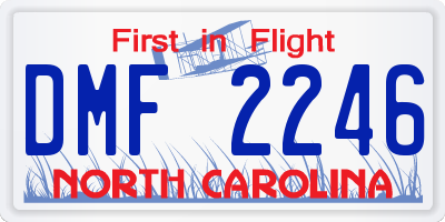 NC license plate DMF2246