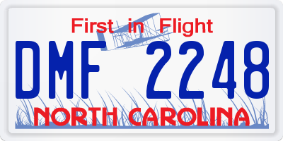 NC license plate DMF2248