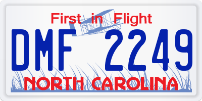NC license plate DMF2249