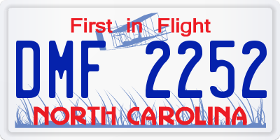 NC license plate DMF2252