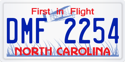 NC license plate DMF2254