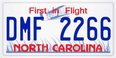 NC license plate DMF2266