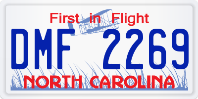 NC license plate DMF2269