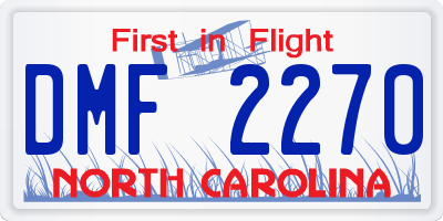 NC license plate DMF2270