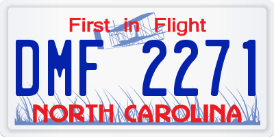 NC license plate DMF2271