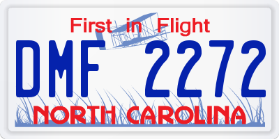 NC license plate DMF2272