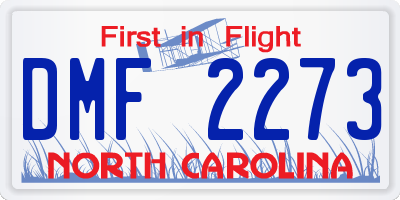 NC license plate DMF2273