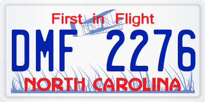 NC license plate DMF2276