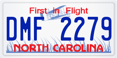 NC license plate DMF2279