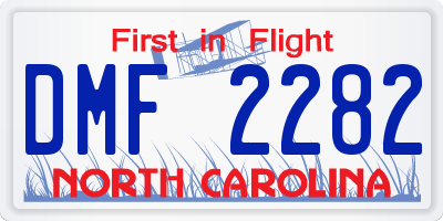 NC license plate DMF2282