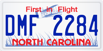 NC license plate DMF2284