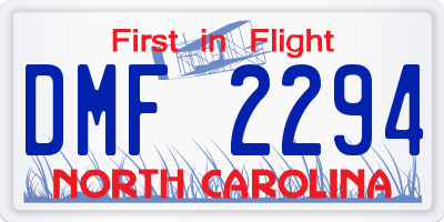 NC license plate DMF2294