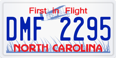 NC license plate DMF2295