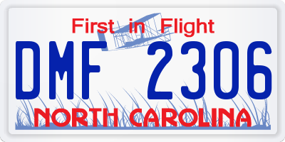 NC license plate DMF2306