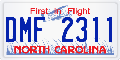 NC license plate DMF2311