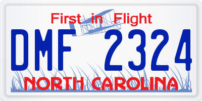 NC license plate DMF2324