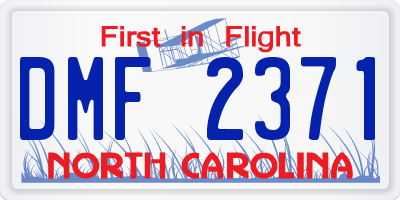 NC license plate DMF2371