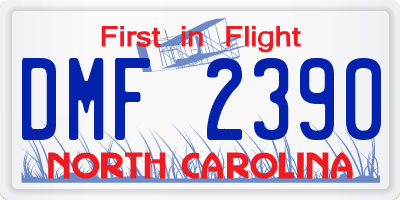 NC license plate DMF2390