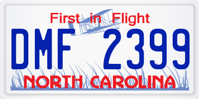 NC license plate DMF2399