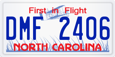 NC license plate DMF2406