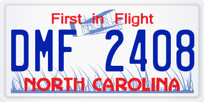NC license plate DMF2408
