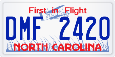NC license plate DMF2420